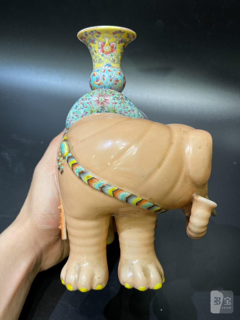 清 粉彩太平有象摆件 - 图5